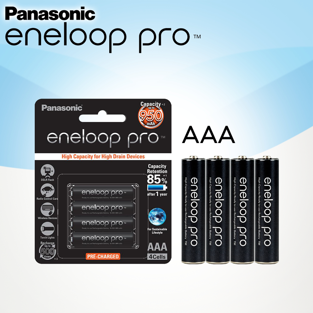 Panasonic eneloop Pro AAA  950mah  แพ็ค4ก้อน Rechargeable battery ถ่านชาร์จ