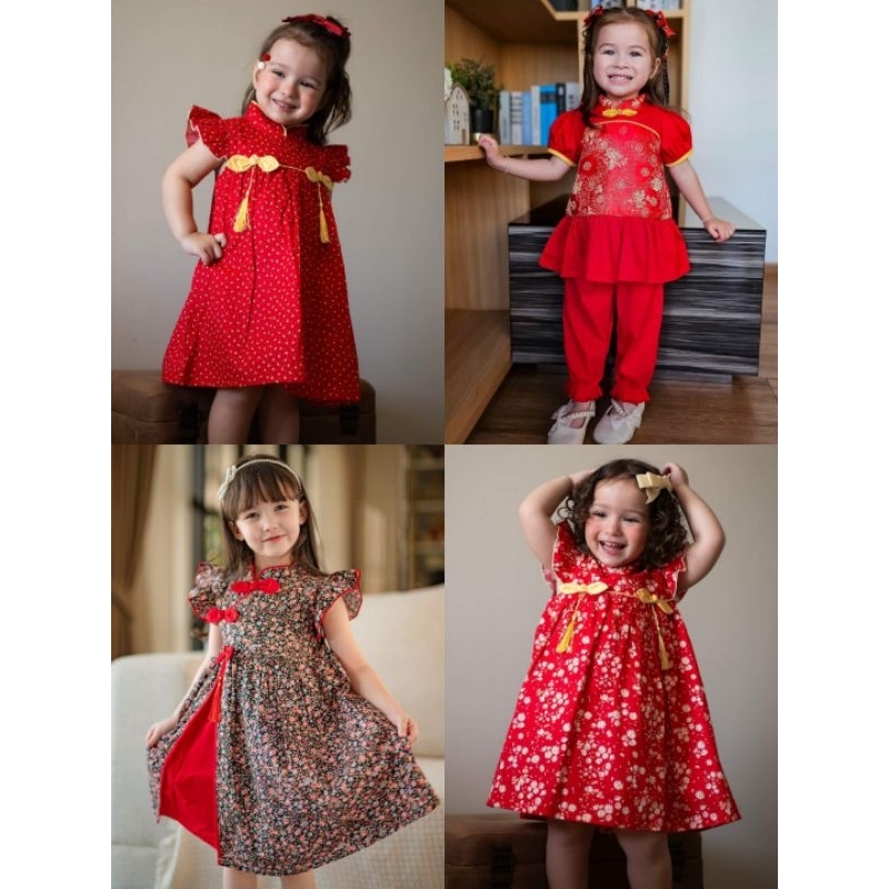 On Sale‼️ชุดตรุษจีน เด็กผู้หญิง ผ้าคอตตอน100% 12M 18M 24M