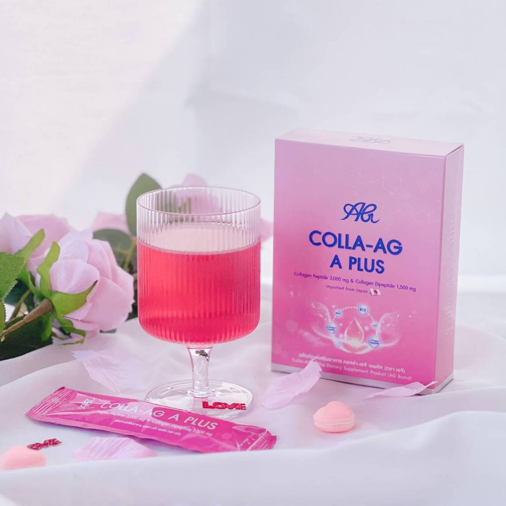 Colla-AG A Plus คอลลาเจนเกรดพรีเมี่ยมนำเข้าจากประเทศญี่ปุ่น Collagen Peptide 3,000 mg. + Collagen Di