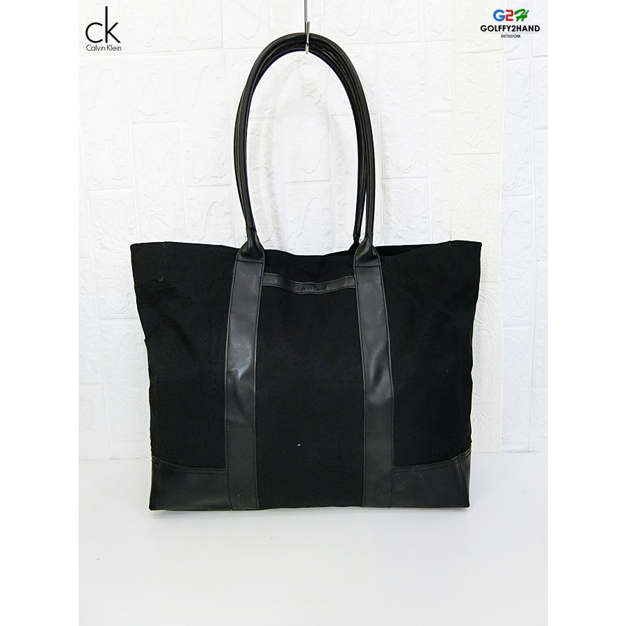 CK Calvin Klein แท้ กระเป๋าถือดำช็อปปี้สปอต