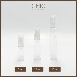 พร้อมส่ง ขวดปั๊มสูญญากาศ 5/10/15กรัม แบบพลาติก ขวดโลชั่น ใส่ครีม เซรั่ม ใส่เครื่องสำอาง พกพาสะดวก