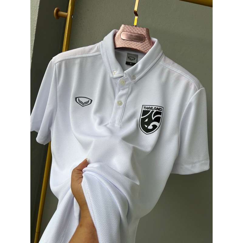 เสื้อโปโลGrand sports 12261พร้อมโลโก้ใหม่ขอบ