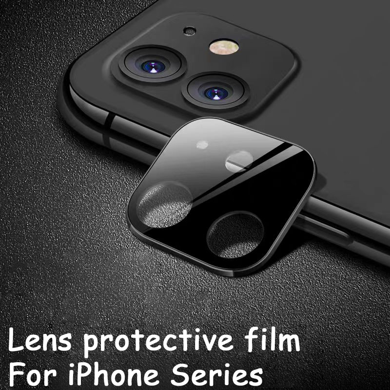 กระจกนิรภัยแบบเต็มตัวป้องกัน for iPhone 11 12 13Pro Max 14 Pro 13 12 Mini 14 Plus 15 14 Pro Max ฟิล์มเลนส์กล้อง