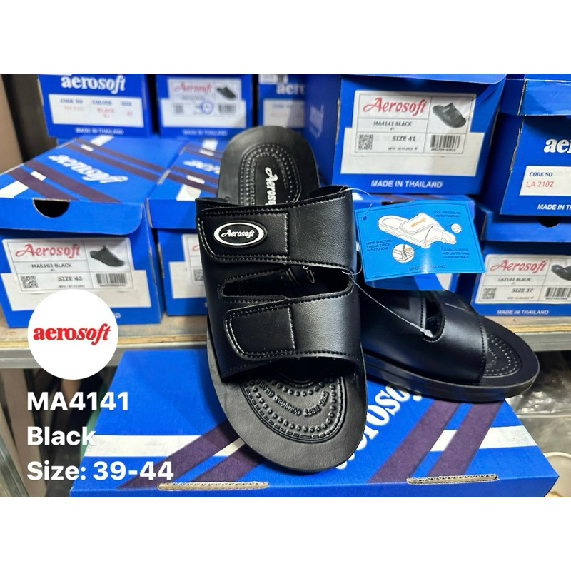 🔥รองเท้า Aerosoft รองเท้าแตะผู้ชายสวมสองสาย(MA4141) พื้น PU พื้นหนานุ่ม