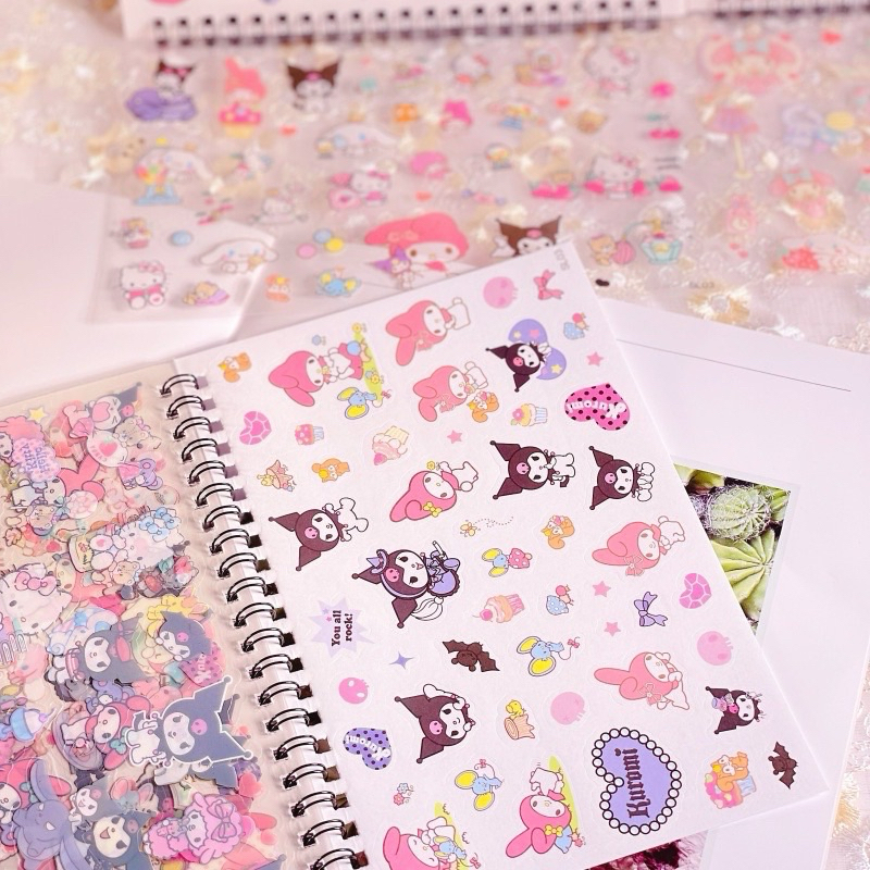 สมุดสติ๊กเกอร์ ลายการ์ตูนซาริโอ มี 10แผ่น ลายน่ารัก