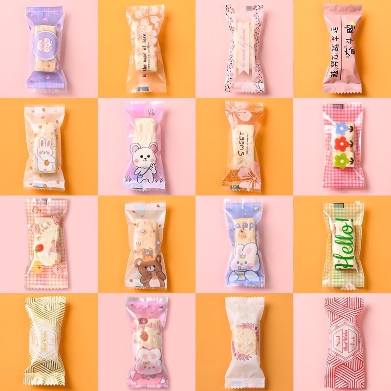 (ุชุด A)ถุงซีล Nougat 4x9 Cm ลายน่ารัก แพ็คละ 95-100 ใบ