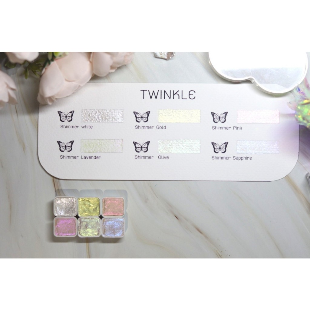 สีน้ำทำมือประกายมุก เมทัลลิค SET TWINKLE 6 COLOR