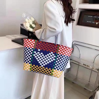 กระเป๋าหิ้ว ทรงตะกร้าสวยงาม ใบใหญ่