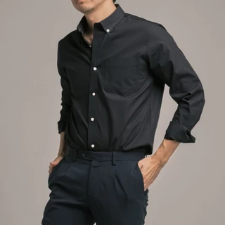 era-won เสื้อเชิ้ต ทรงปกติ Premium Quality Dress Shirt แขนยาว สี Black01