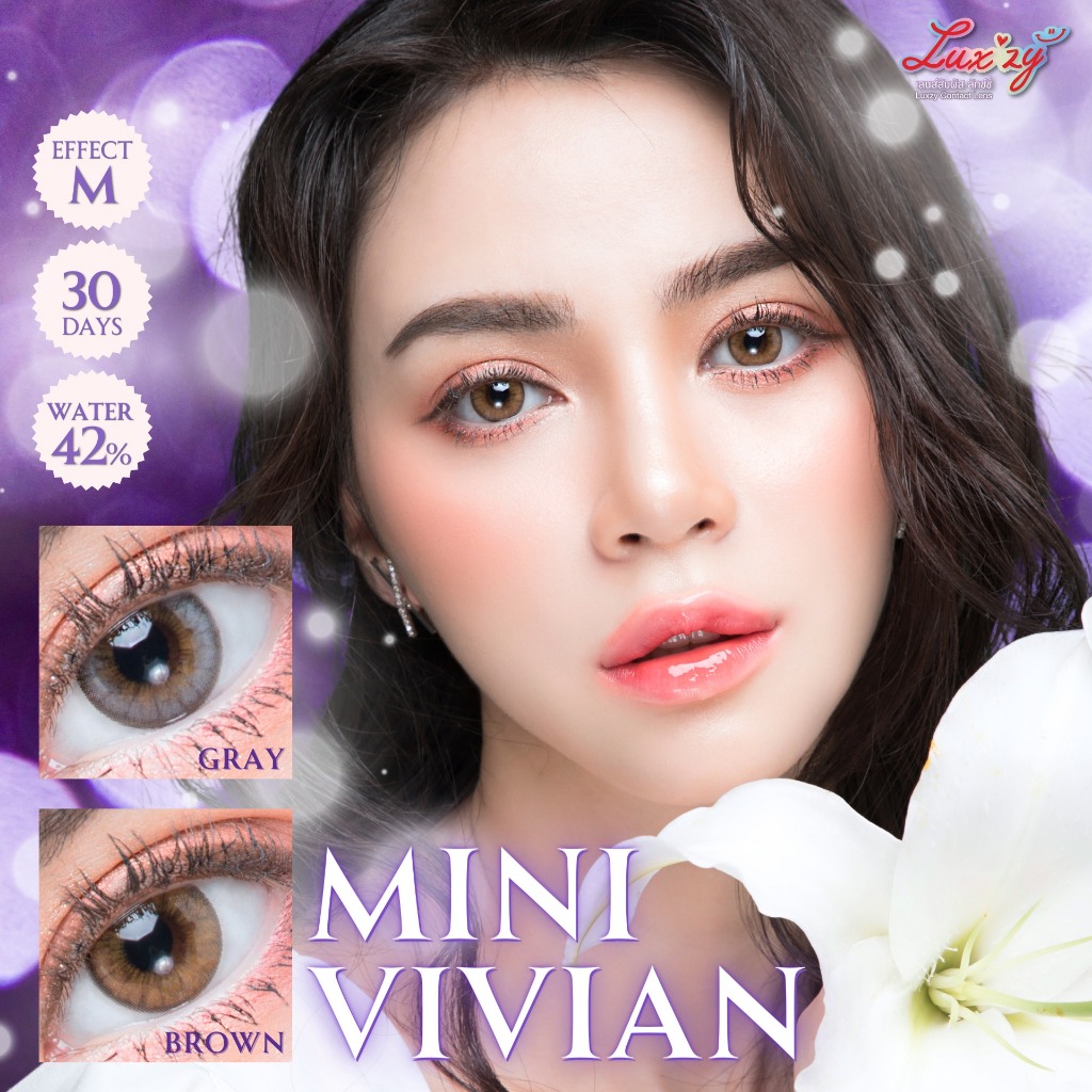 คอนแทคเลนส์ Mini Vivian Brown/Gray (Luxzylens) ขนาดมินิ