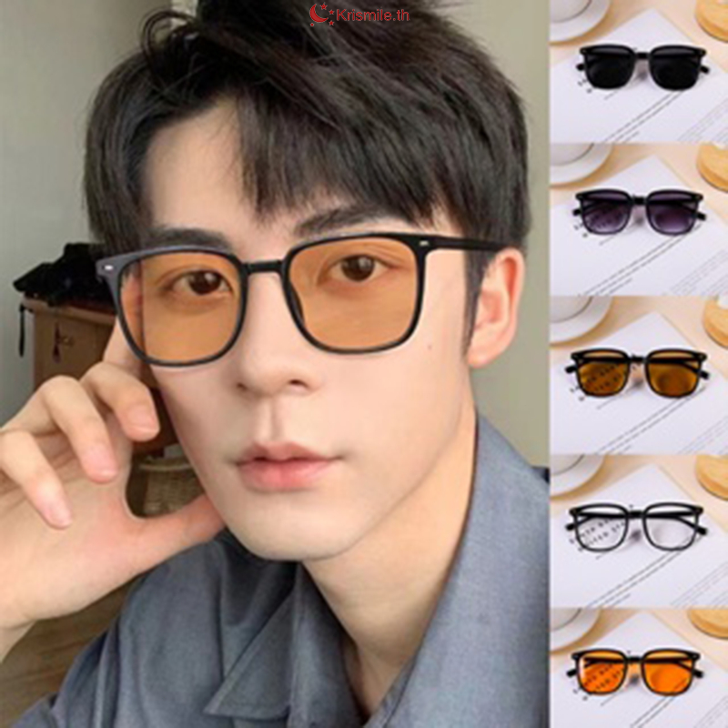 COD-ในไทย💖แว่นตากันแดด กรอบเหลี่ยมเลนส์สี ป้องกันแสงแดดป้องกันรังสียูวี แฟชั่นเรโทรสไตล์เกาหลี ผู้ชายและผู้หญิง สไตล์ใหม