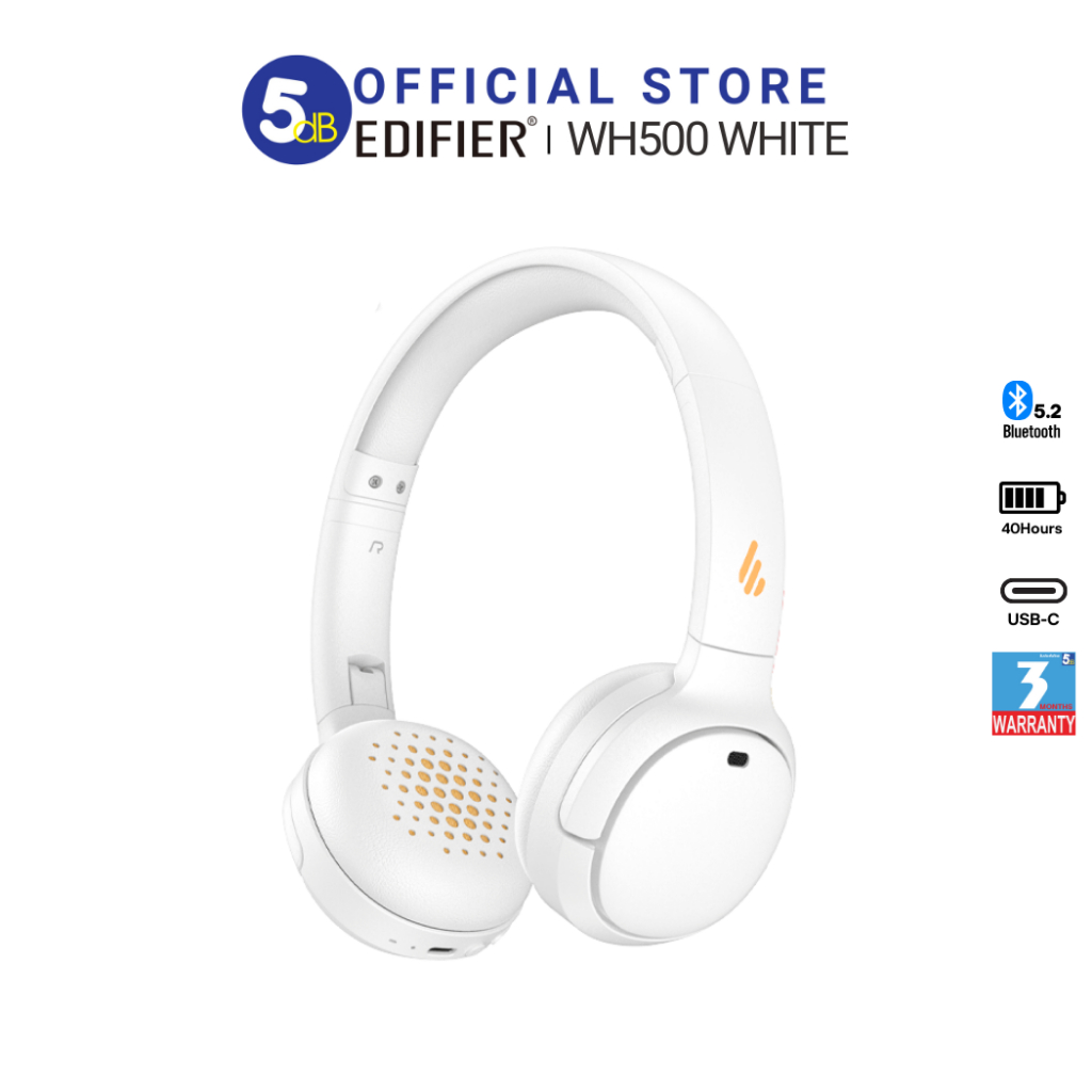 EDIFIER WH500 WH Wireless On-Ear Headphones  หูฟังไร้สาย บูลทูธ  รับประกัน 3 เดือน ศูนย์ไทย