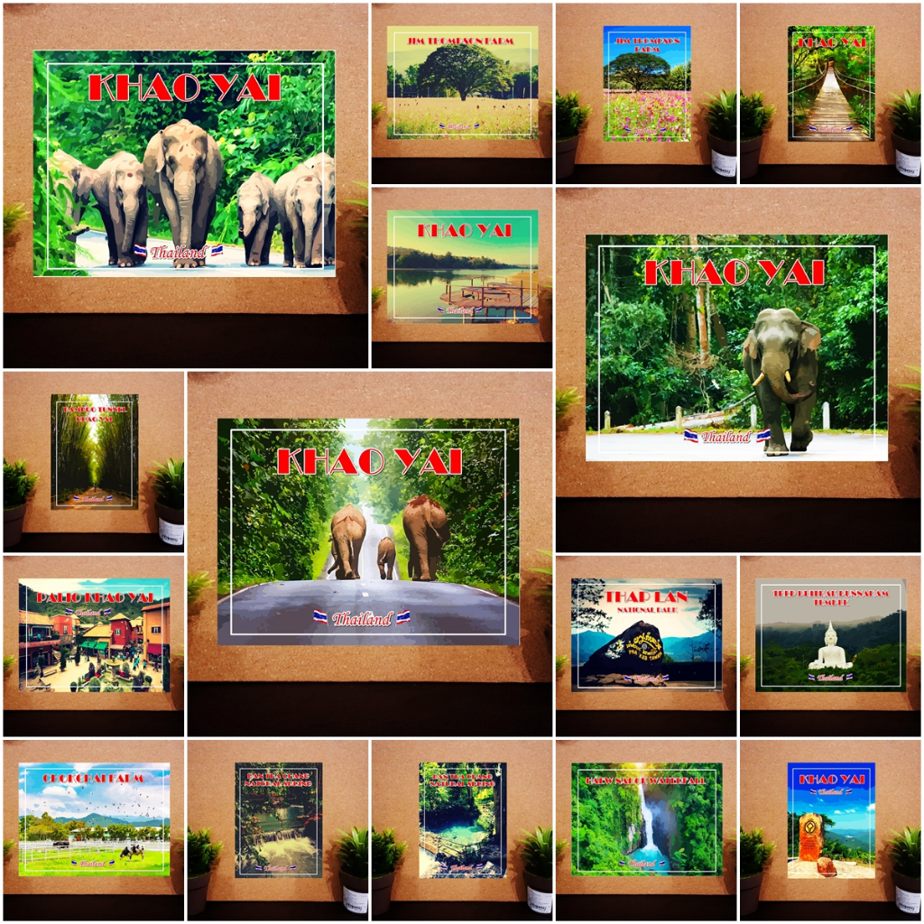 แม่เหล็กติดตู้เย็น เขาใหญ่ ไทย ของฝากไทยแลนด์ Fridge Magnet Khao Yai Thailand souvenir gift 2x3"