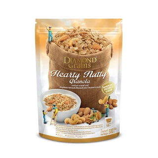 Diamond Grains กราโนล่า สูตร Original Granola ขนาด 500 กรัม รส Hearty Nutty ฮาร์ทตี้ นัทตี้