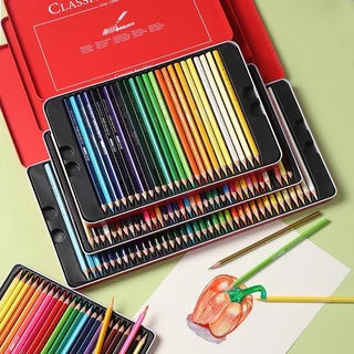 ดินสอสีไม้ 120 สี แบบแท่งยาว พร้อมกล่องเหล็กจัดเก็บ สีสันหลากหลาย สำหรับวาดภาพ ระบายสี งานศิลปะและเครื่องเขียน