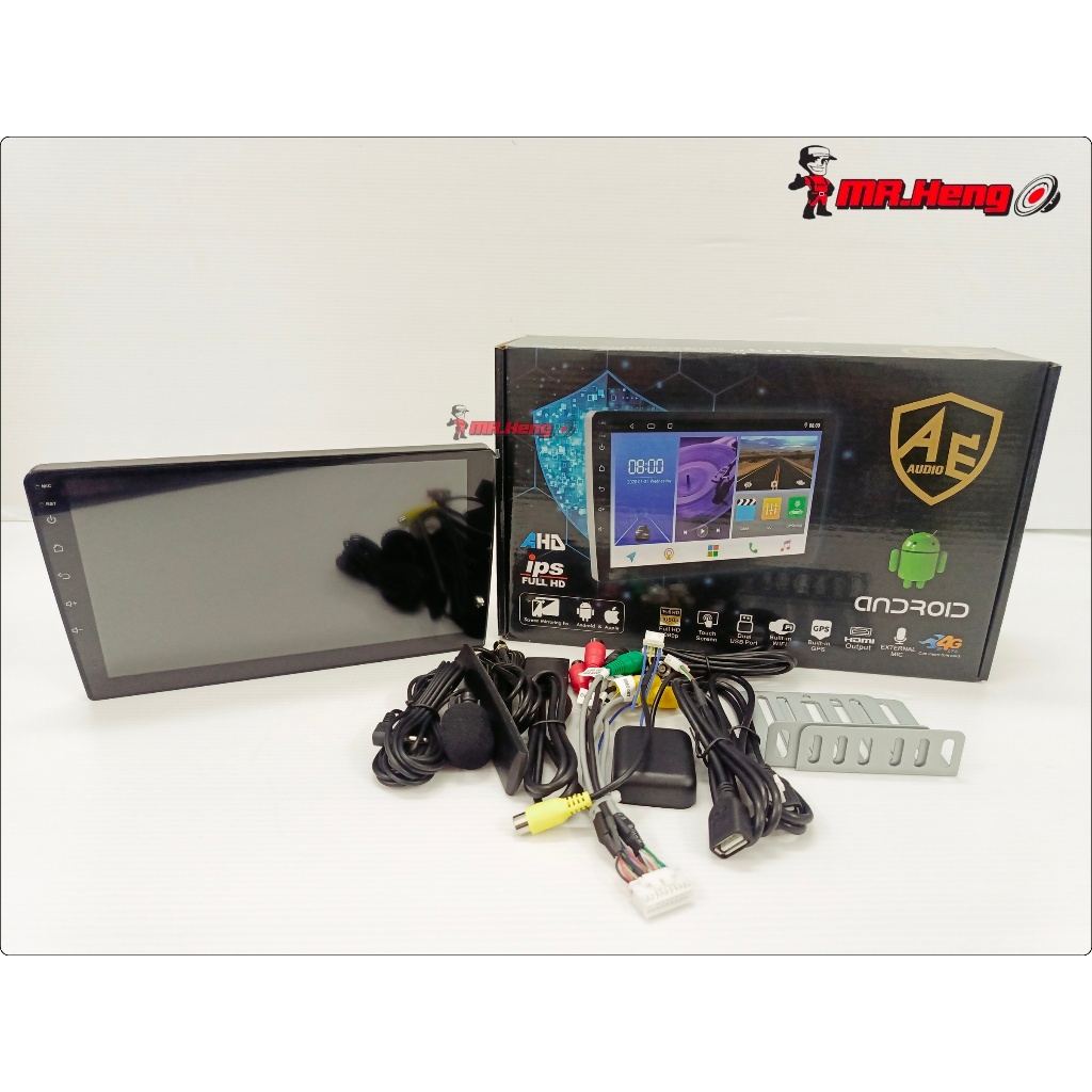 เครื่องเล่น 2din จอแอนดรอย AE-8581 9 นิ้ว 1K QLED CPU 8คอ RAM 4GM 64bit ROM 64GB กล้อง AHD 360 องศา 