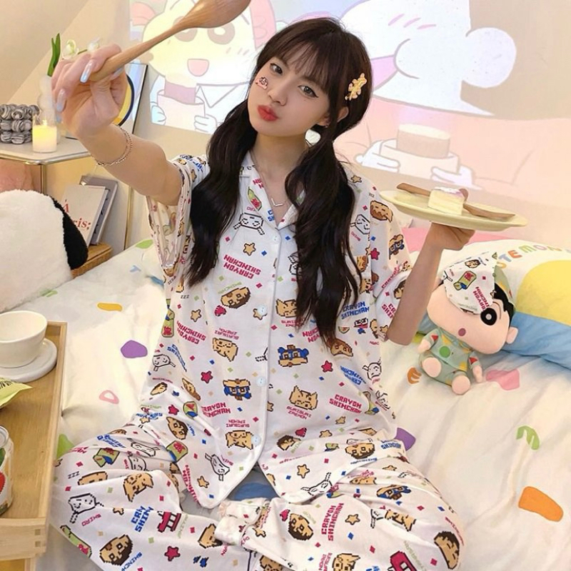 [ถูกสุด] ชุดนอนชินจัง ชุดใส่อยู่บ้าน แขนยาว ขายาว ของแท้ นำเข้าจากต่างประเทศ