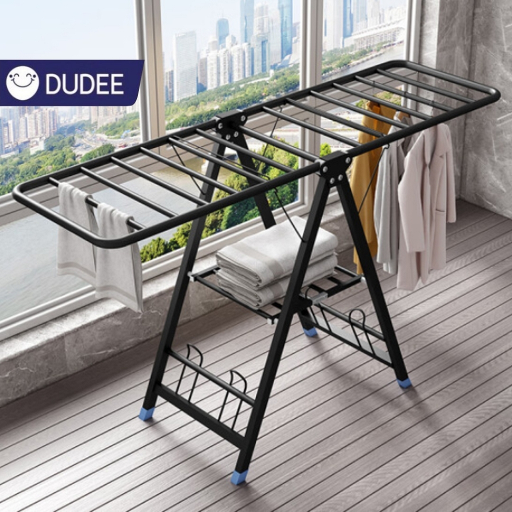 DUDEE ราวตากผ้าสแตนเลส ราวตากผ้าพับได้ ประหยัดเนื้อที่ ใช้งานง่ายมาก