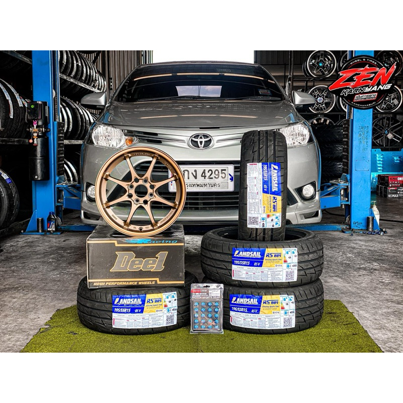 CE28 ขอบ15 4/100 พร้อมยาง 195/50R15 ,195/55R15