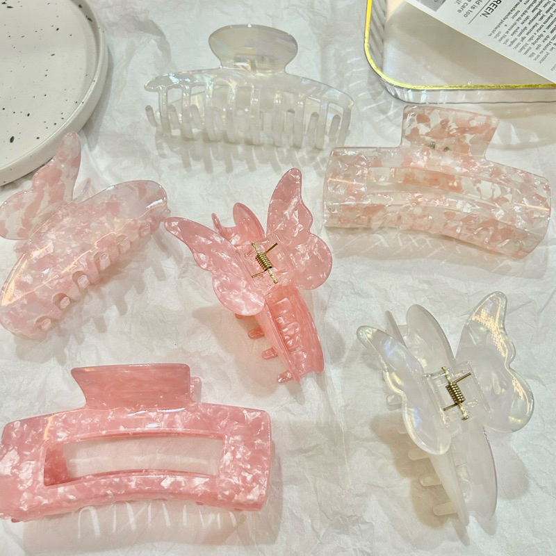 พร้อมส่งจากไทย NN-12กิ๊บหนีบผมอะคลิลิคลายหินอ่อนขนาดใหญ่ กิ๊บหนีบผมพรีเมี่ยม หนีบผมหินอ่อน