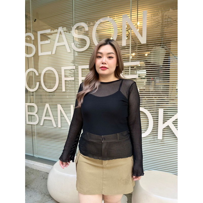Zuma Top | เสื้อแขนยาวผ้าซีทรู ยืดได้เยอะ