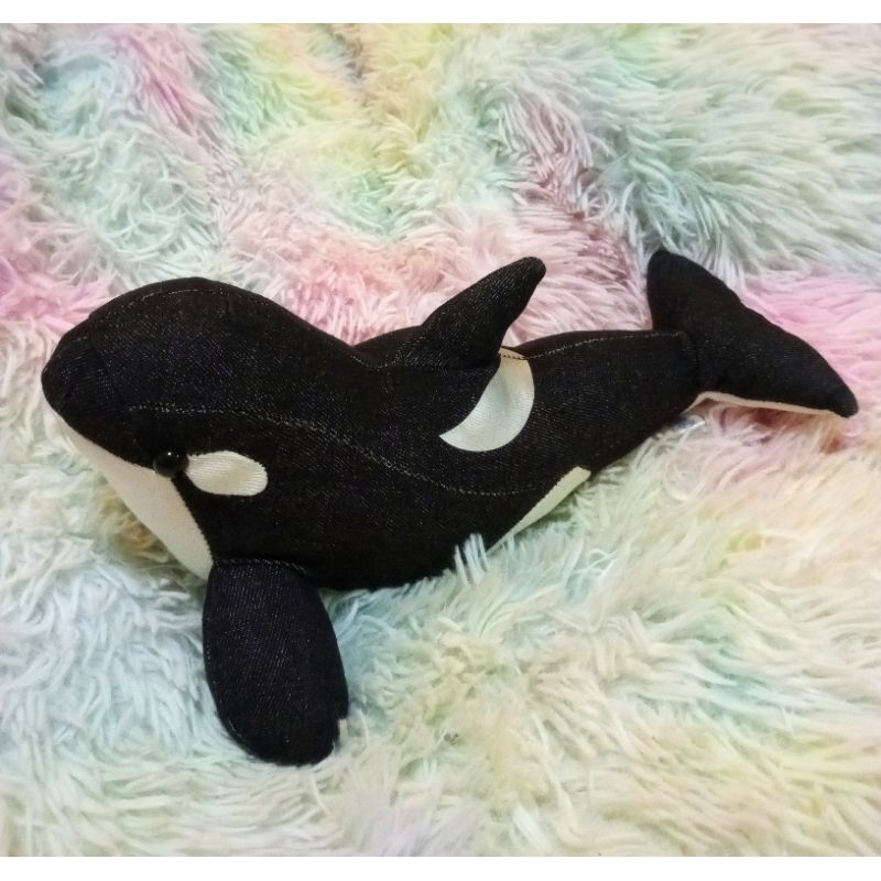 Kamogawa Sea World : Orca whale Plush วาฬออก้า วาฬเพชฌฆาต ตุ๊กตาผ้ายีนส์