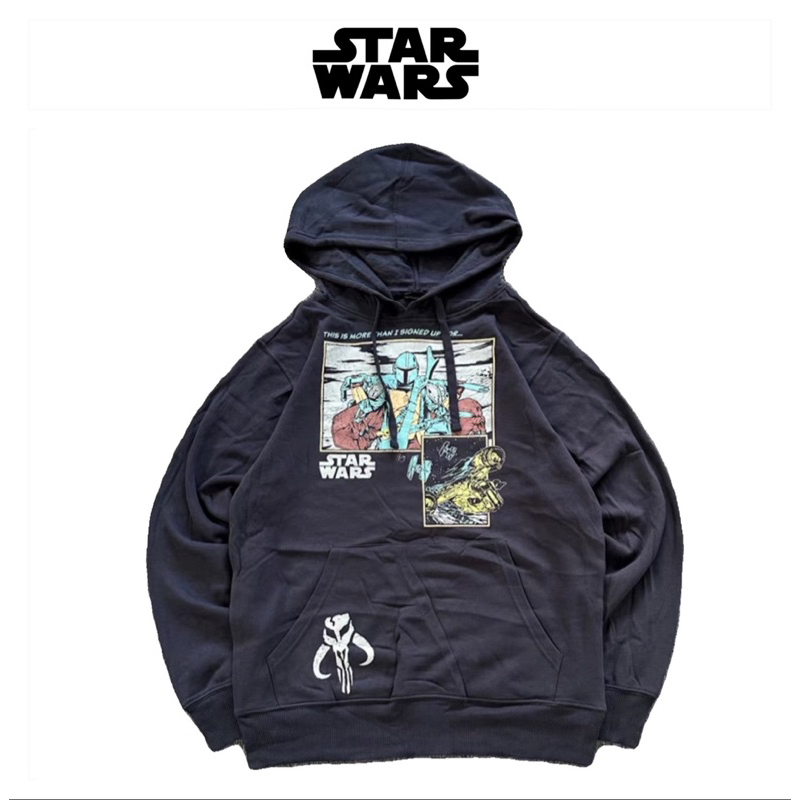 เสื้อฮู้ด StarWars สตาร์วอร์ส สีดำ งาน Star Wars แท้ % (TS235）