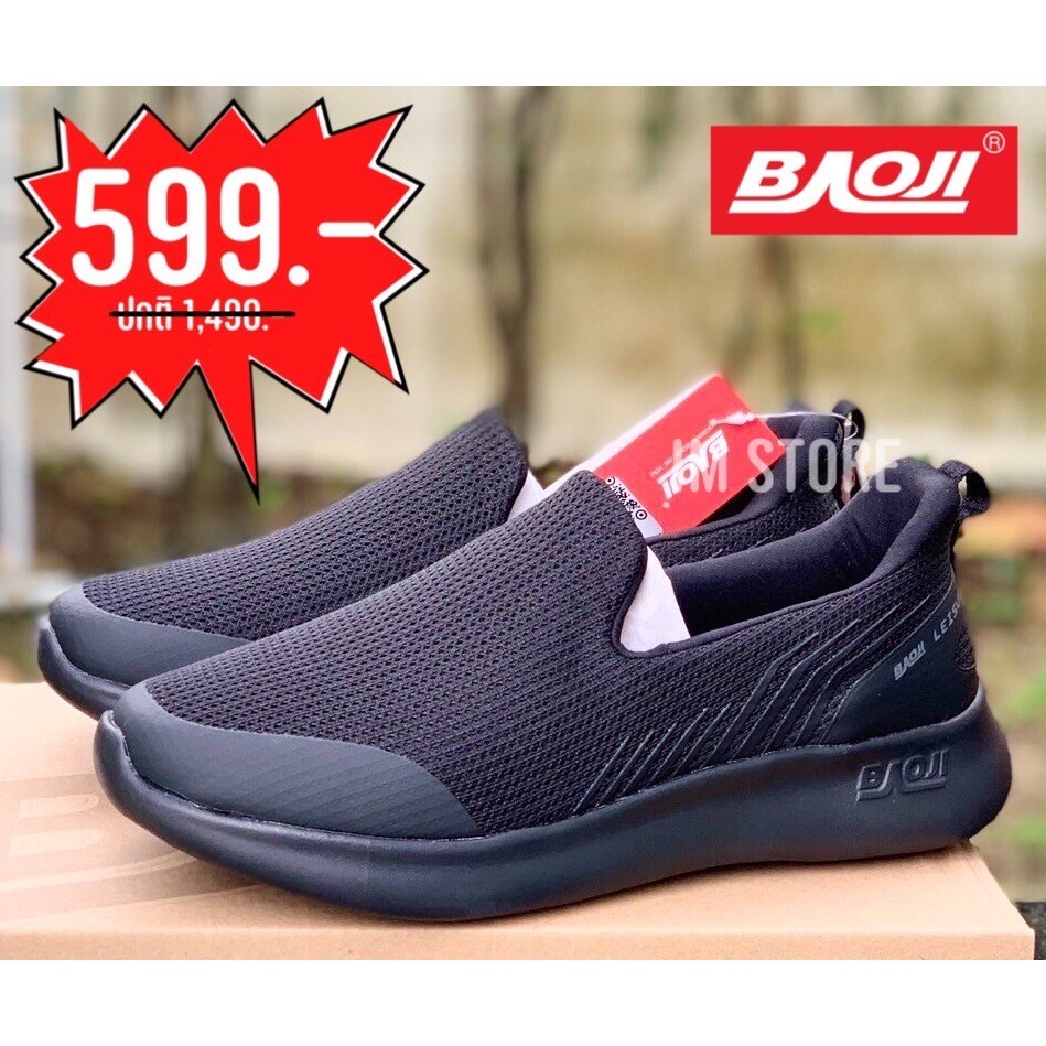 SALE รองเท้า BAOJI ลิขสิทธิ์แท้ รุ่นผู้หญิง Slip-on สบิปออน แบบสวม ใส่ลำลอง พื้นนุ่ม เบา ใส่สบาย สีด