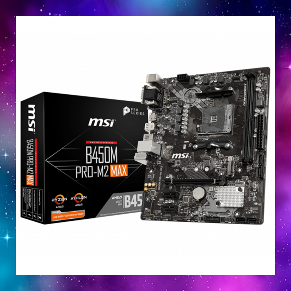 MAINBOARD (เมนบอร์ด) AM4 MSI B450M PRO-M2 MAX RYZEN ใช้งานปกติ