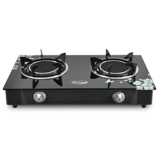 Gmax เตาแก๊สหน้ากระจก เตาแก๊ส 2 หัว เตาแก๊สตั้งโต๊ะ รุ่น GL-702-Series เตาแก๊สครัวเรือน ทำความสะอาดง่าย (รับประกัน1ปี)