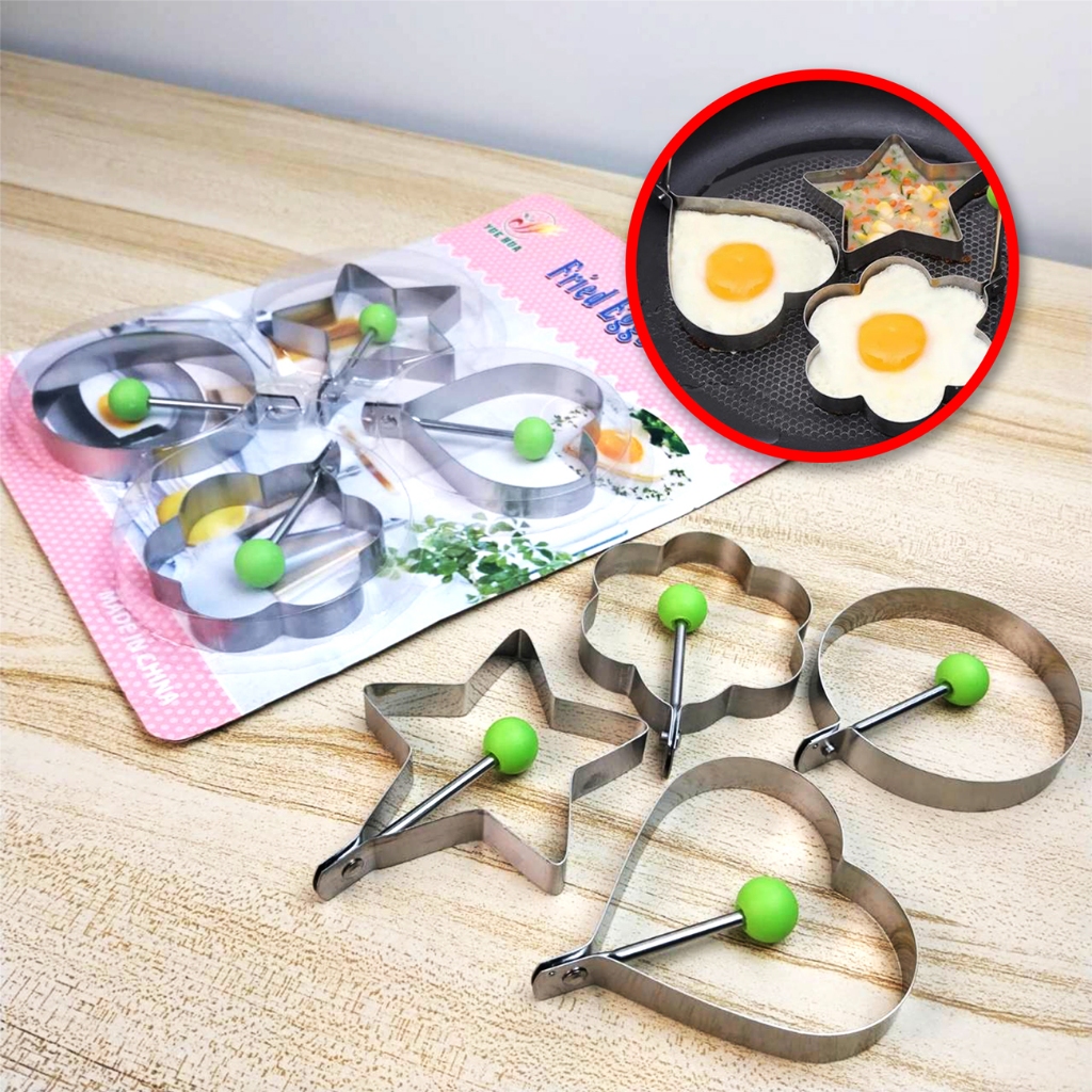 พิมพ์ไข่ดาว พิมพ์ทอดไข่เจียว แพนเค้ก ขนมวาน วัสดุสแตนเลส fried egg (ชุด 5 ชิ้น)