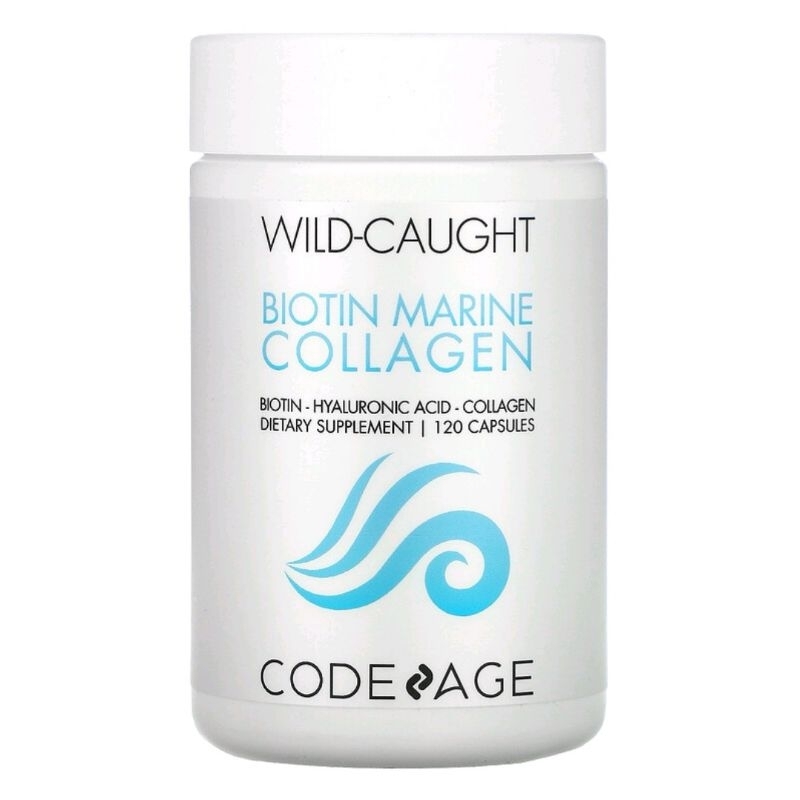 Codeage, Wild Caught, Biotin Marine Collagen, Hyaluronic Acid, 120 Capsules