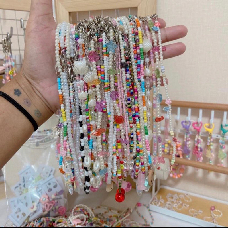 สร้อยคอ สร้อยข้อมือ ราคาส่ง 12 เส้น สร้อยลูกปัด ราคาส่ง