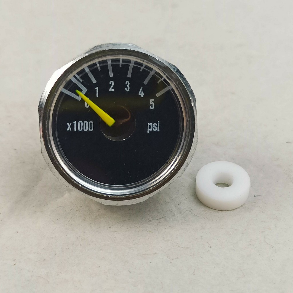 เกจ 5000 PSI หน้าดำ ขอบเงิน M10x1 และ M8x1 แถมซุปเปอร์รีน