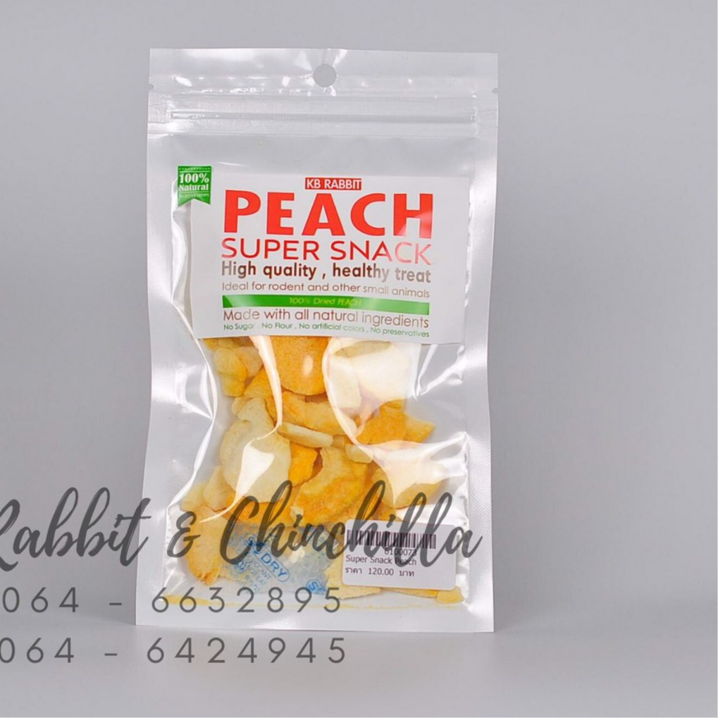 Super Snack Peach พีช100% Freeze Dry อบกรอบ ขนมสัตว์ ขนมสัตว์ฟันแทะ