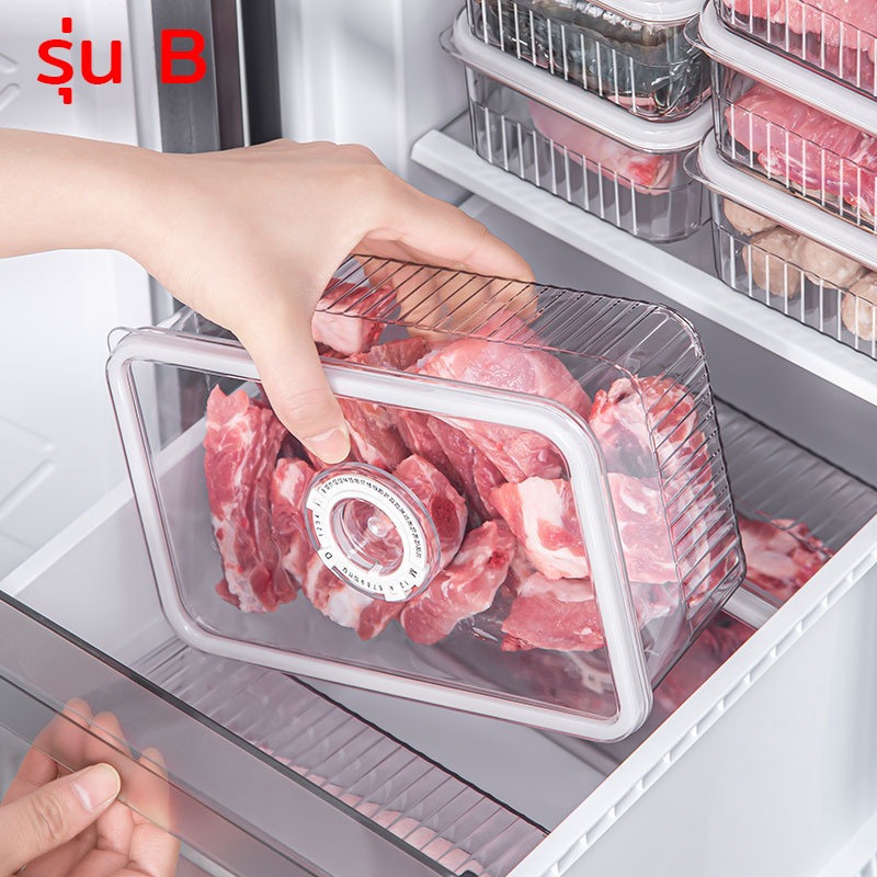 CODกล่องถนอมอาหารตู้เย็น กล่องเก็บของในตู้เย็น การปิดผนึกที่ดี กล่องเก็บเนื้อ  ภาชนะใส่อาหาร - รูปที่ 7