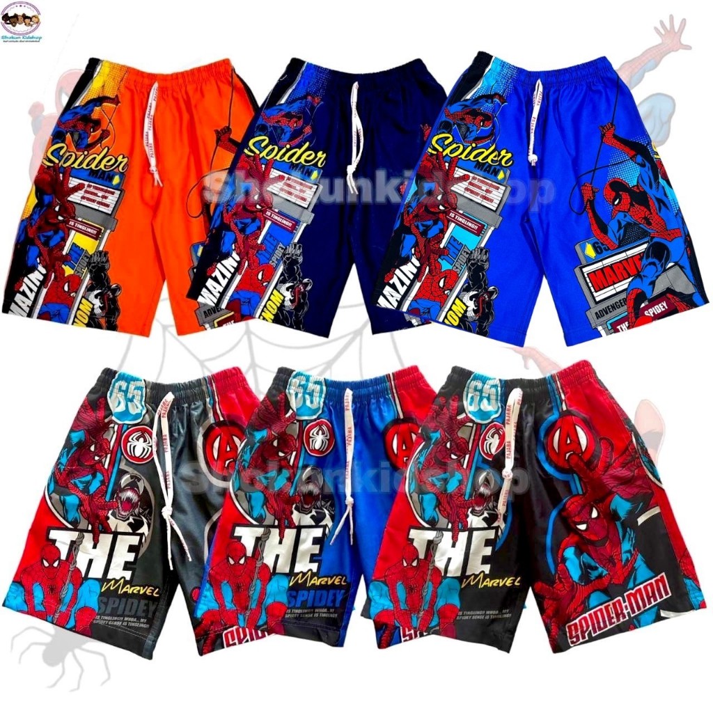 กางเกงเจเจเด็ก ลายสไปเดอร์แมน Spiderman กางเกงขาสั้นเด็กผู้ชาย ลิขสิทธิ์แท้