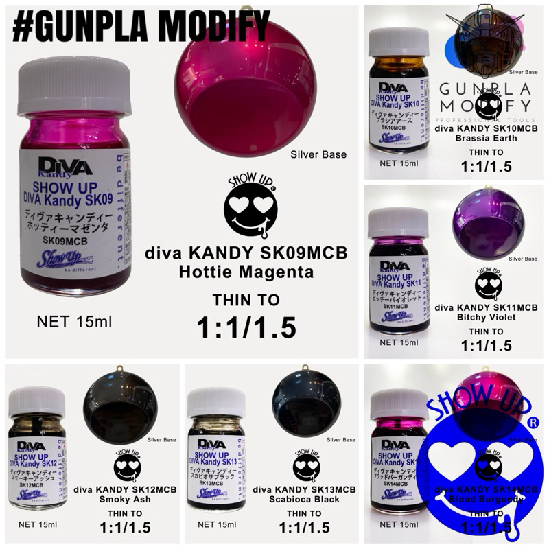 SHOW UP Diva Kandy สีเคลียร์ ขนาด 15 ml สำหรับ โมเดล บอดี้อ่อนรถ RC กันพลา ฟิกเกอร์