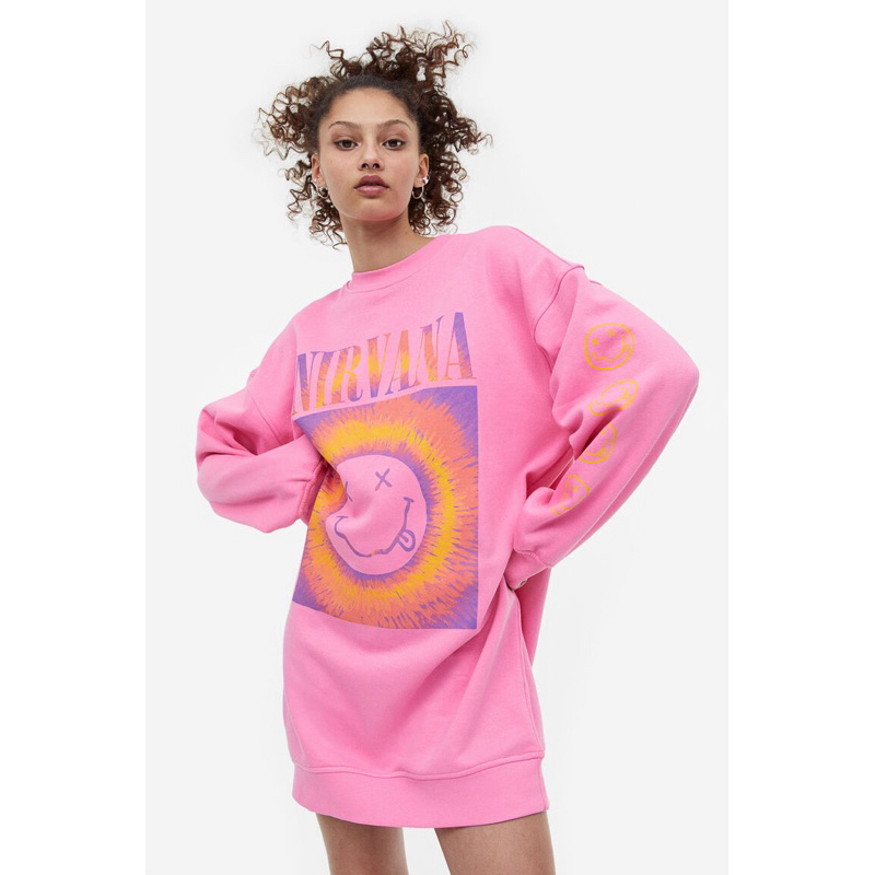 H&M pink Nirvana hoody ( 2 hand )