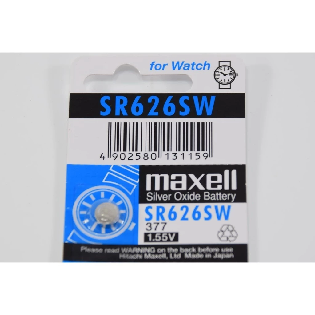(1ก้อน)Maxell ถ่านกระดุม SR626SW, 377 1.55V จำนวน 1 ก้อน ของใหม่ ของแท้