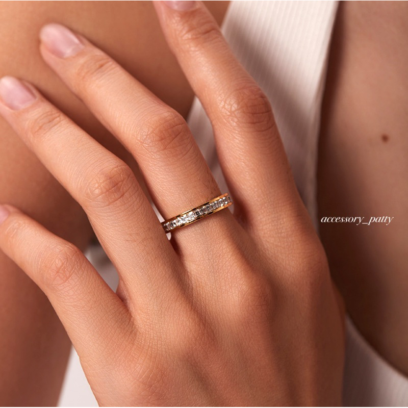 💍แหวนstainlessเส้นเรียบ รุ่นR04 เพชรรอบวง ✨รุ่นนี้ใส่ที่สุดมีติดนิ้วแมทลุคง่ายค่ะ - รูปที่ 6