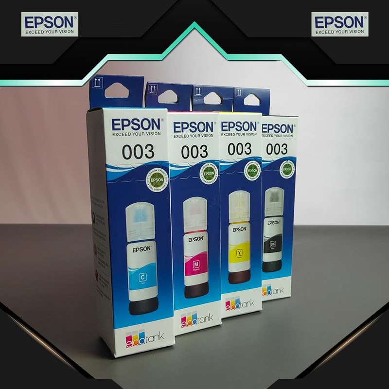 สินค้าประกันศูนย์ EPSON Ink003 Original หมึกเติมแท้สำหรับ EPSON L3110 L3210 L3216 L3150 L3250 ของแท้