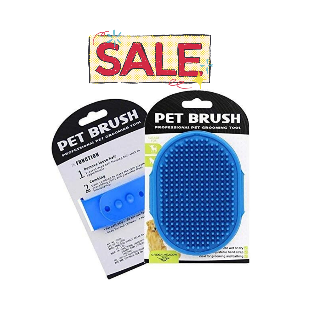 (((SALE!!))) Pet Massage Brush แปรงอาบน้ำซิลิโคน แปรงนวดขน ใช้ผ่อนคลาย สำหรับสุนัขและแมว ขนาด 12x9 ซม. (คละสี)
