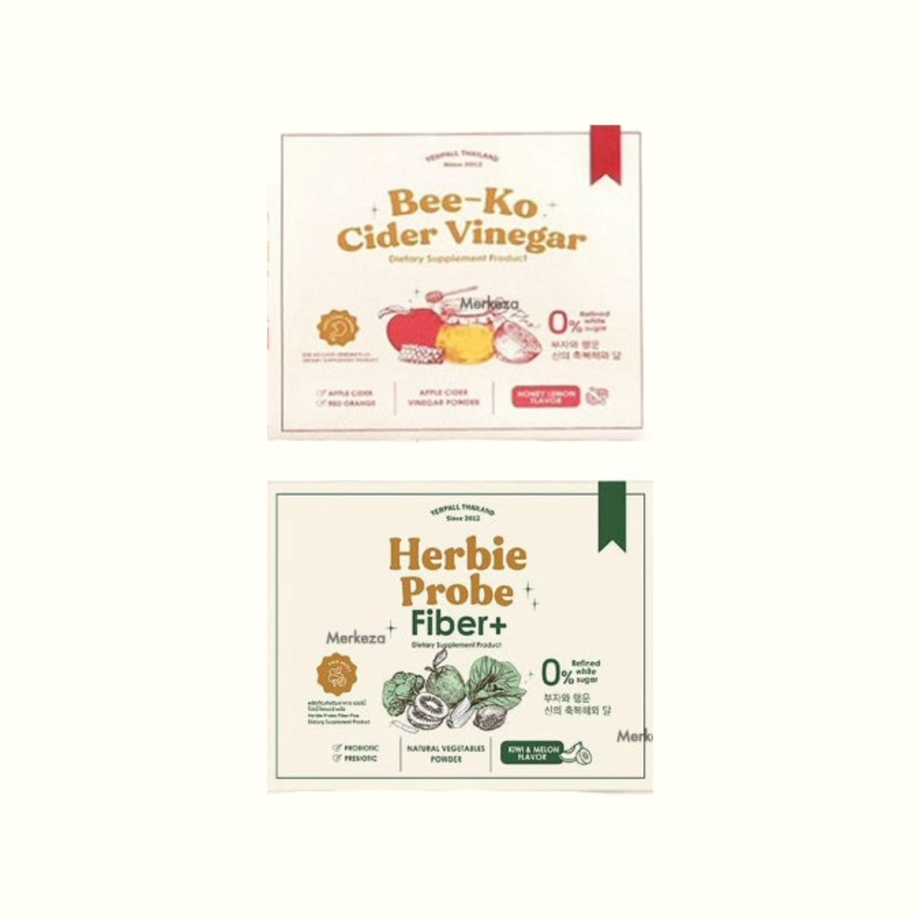YERPALL Bee-Ko Cider Vinegar & Herbie Probe Fiber เยลพอล บีโกะ แอปเปิ้ล ไซเดอร์ & ไฟเบอร์ ดีท็อกซ์ผัก