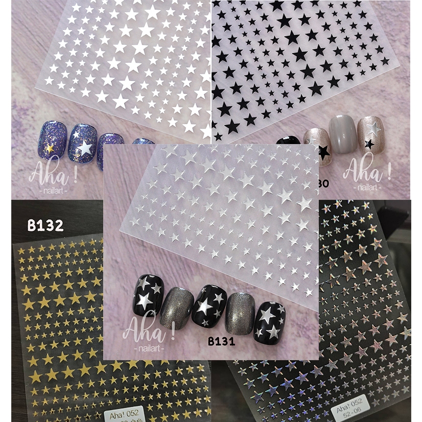 ⭐ สติ๊กเกอร์รูปดาว สำหรับตกแต่งเล็บ แบรนด์ตต่าง ๆ มีกาวในตัว พร้อมส่ง✨ [ร้านไทย]