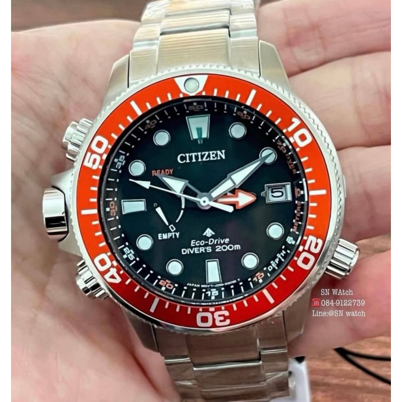 Citizenรุ่น BN2039-59E  Eco-Drive AQUALAND 200m  diver PROMASTER Marine series from Citizen