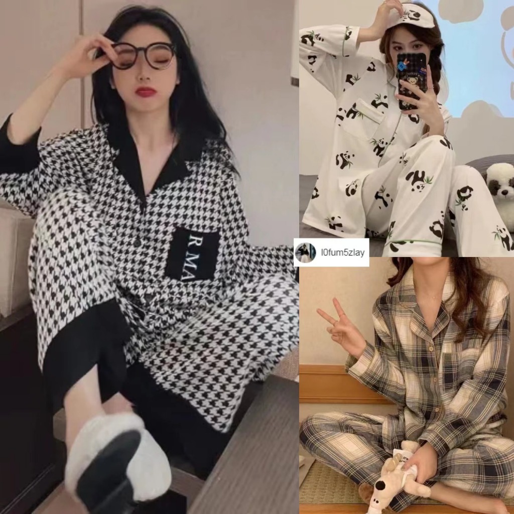 (ราคาถูกที่สุด) ชุดนอนผู้หญิงl0fum5zlay， ผ้าฝ้ายคุณภาพสูง， หลากหลายแบบให้เลือก， ขายาว+เสื้อ，M-2XL
