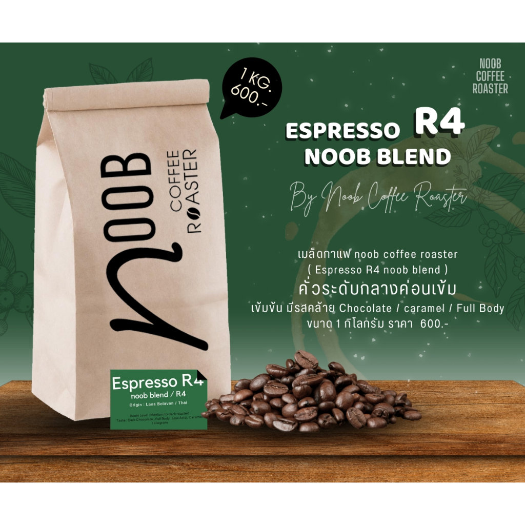 เมล็ดกาแฟROCK4คั่วกลางค่อนเข้ม ขนาด500 กรัม และ 1กิโลกรัม