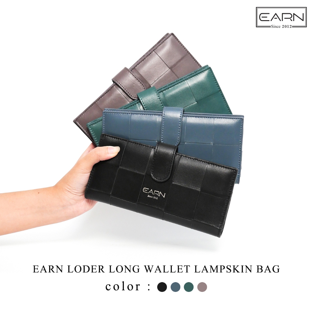 EARN LODER LONG WALLET LAMPSKIN กระเป๋าหนังแกะ