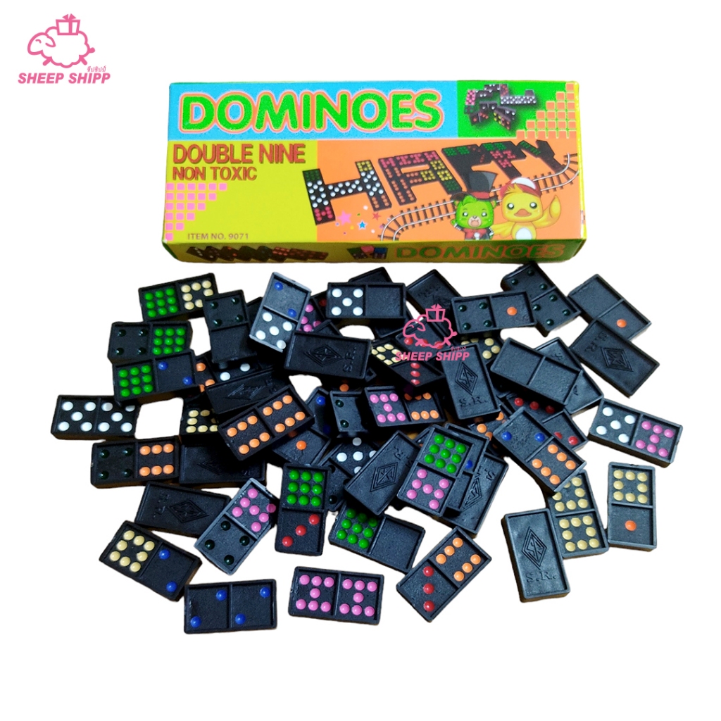 Domino โดมิโน เกมตัวต่อโดมิโน่ เกมส์โดมิโน ของเล่นตัวต่อโดมิโน Double Nine Domino